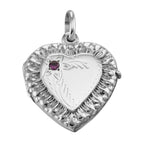 Victorian style, CZ, sterling silver lockets, front view
