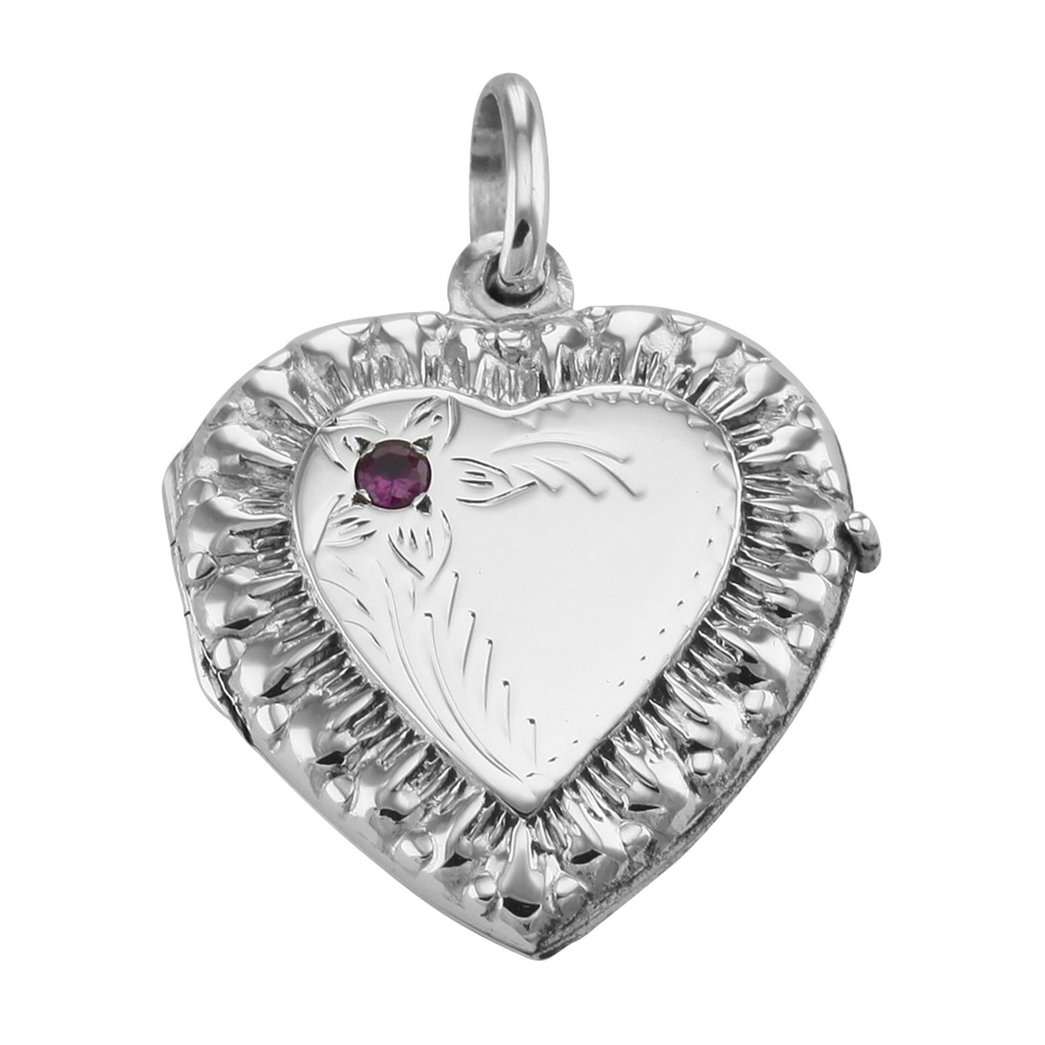 Victorian style, CZ, sterling silver lockets, front view