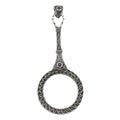 Antique style, Garnet, Marcasite, sterling silver pendants, front view