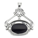 Antique style, sterling silver pendants, front view