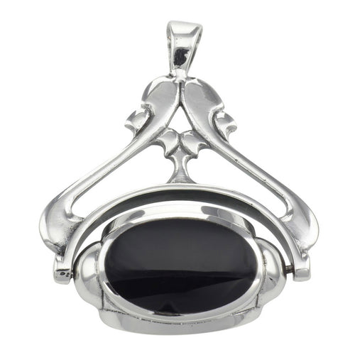 Antique style, sterling silver pendants, front view