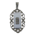 Antique style, Marcasite, sterling silver pendants, front view