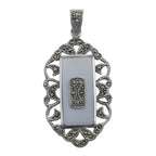 Antique style, Marcasite, sterling silver pendants, front view