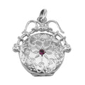 Victorian style, sterling silver lockets, front view