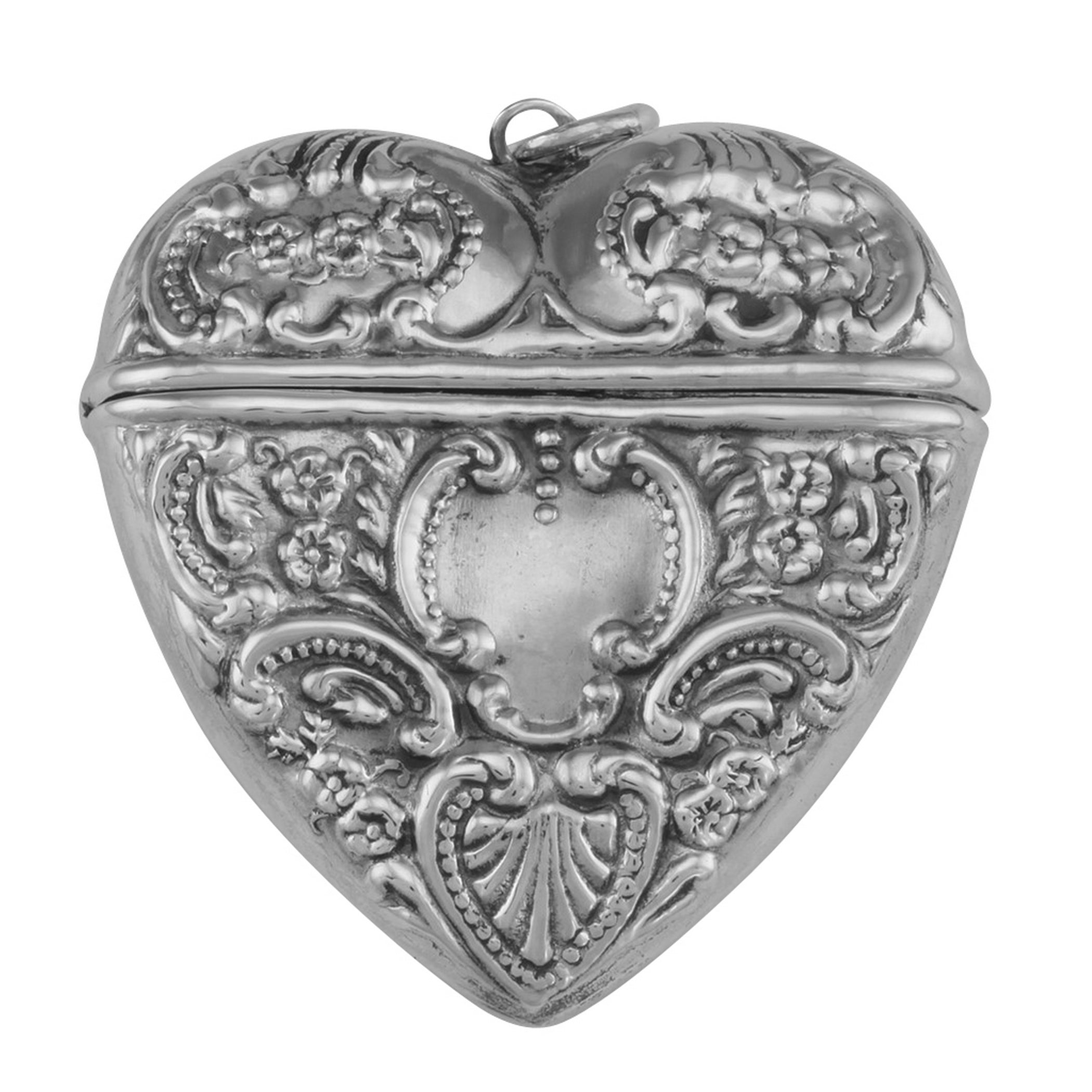 Victorian style, sterling silver lockets, front view