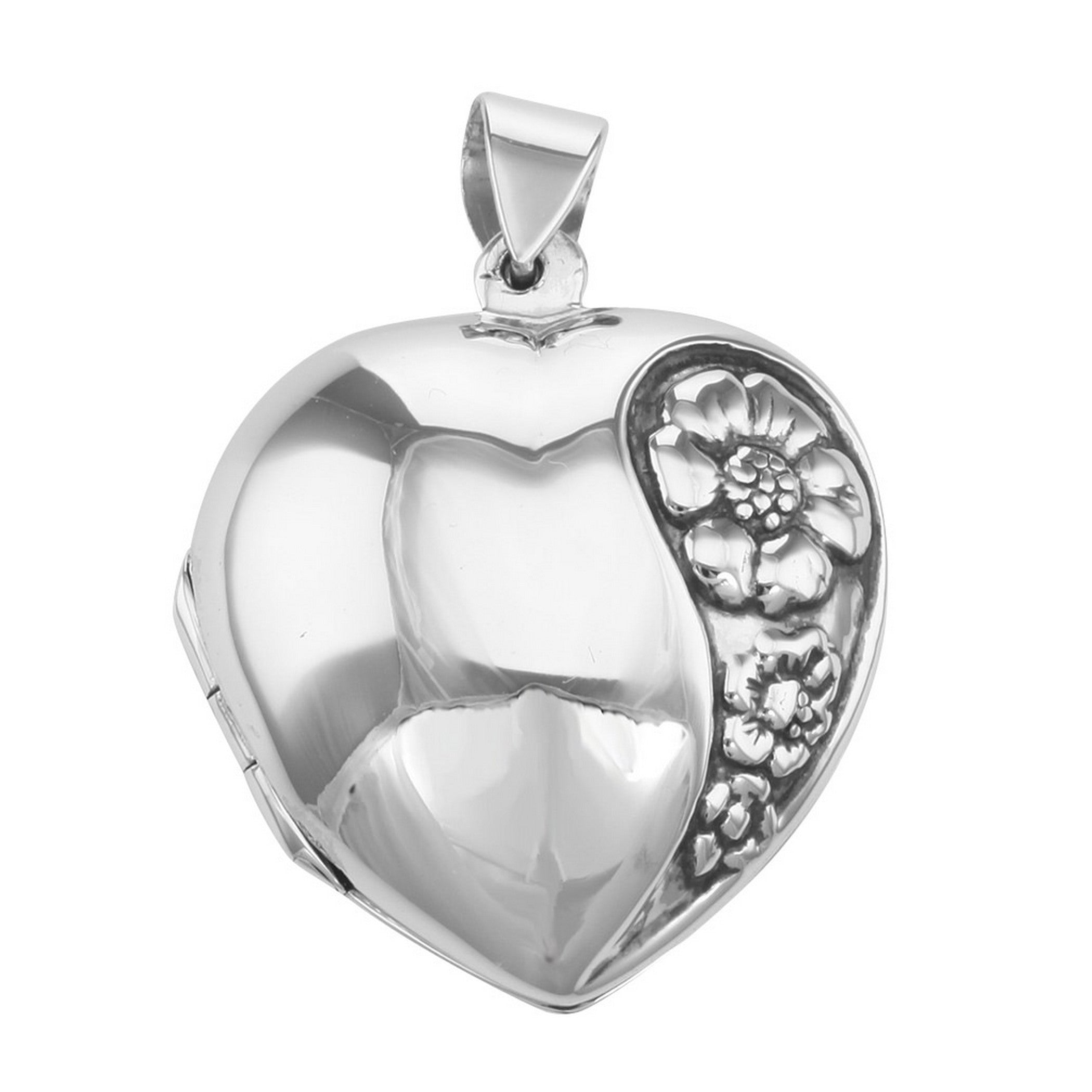 Antique style, sterling silver lockets, front view