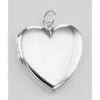 Back view of Cherub Heart Locket Pendant Red CZ's showing 925 sterling silver hallmark and spring ring clasp