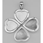 Detail view of 4 Photo Clover Heart Locket - Small highlighting design details
