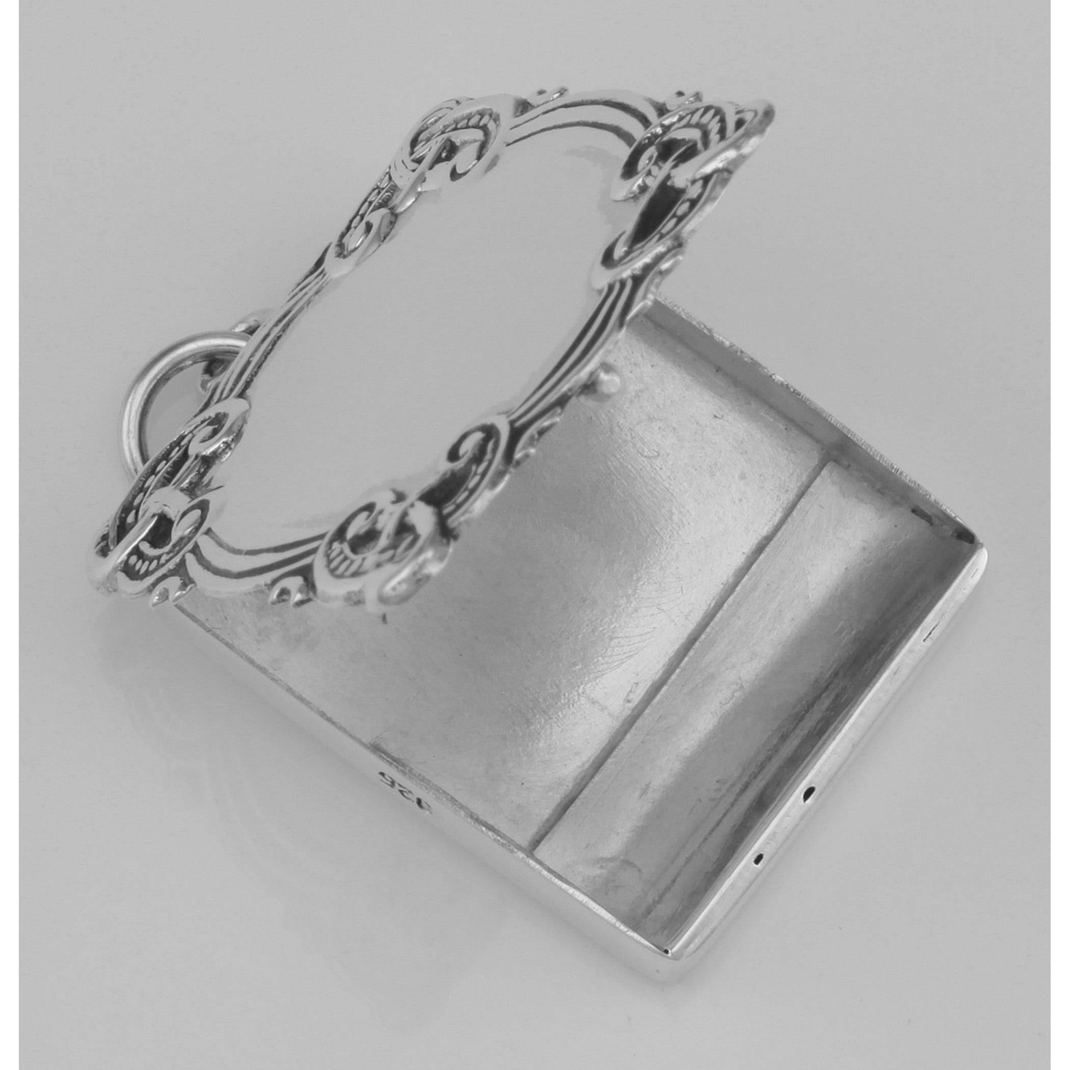 Detail view of Beautiful Victorian Style Stamp Box Pendant highlighting design details
