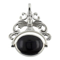 Antique style, sterling silver pendants, front view