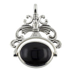 Antique style, sterling silver pendants, front view