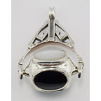Detail view of 4 Stone Spinning Fob Pendant - Vintage Style highlighting design details