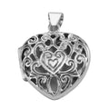 Antique style, sterling silver lockets, front view