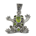 Marcasite, CZ, sterling silver pendants, front view