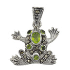 Marcasite, CZ, sterling silver pendants, front view