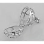 Back view of Filigree Globe Locket - Aromatherapy Locket showing 925 sterling silver hallmark and spring ring clasp
