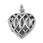 Filigree, sterling silver lockets, front view