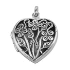 Filigree, sterling silver lockets, front view