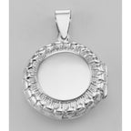 Detail view of Antique Style Round Locket highlighting design details