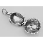 Detail view of Small Turtle Sterling Silver Locket Box Pendant Tortoise highlighting design details
