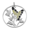 Sterling silver pendants, front view