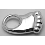 Back view of Very Cute Baby Foot Rattle - Sterling Silver Baby Rattle Made in Italy showing 925 sterling silver hallmark