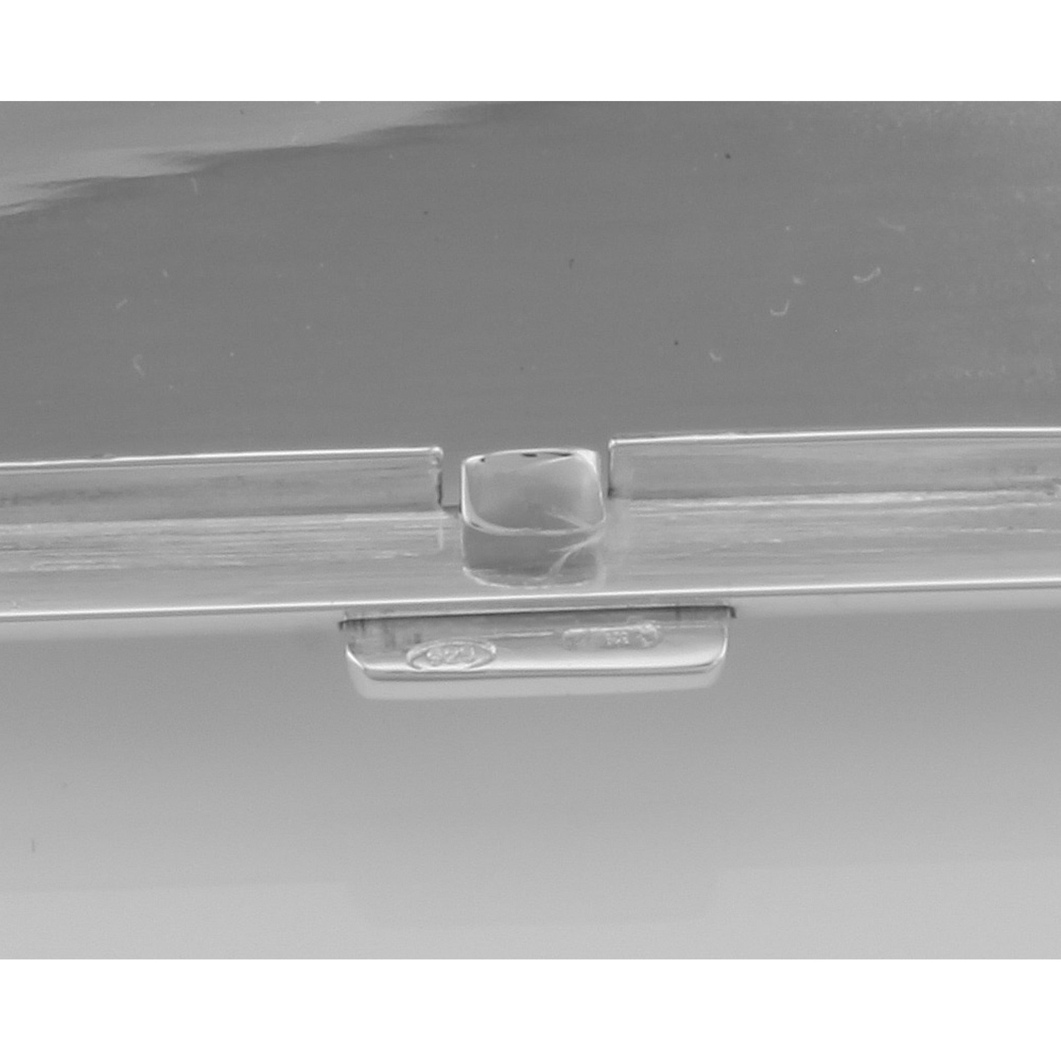Detail view of LAST ONE - ONLY 1 IN STOCK - Fine Italian Made Business Card Case w/ Push Button Closure highlighting design d