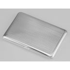 Detail view of LAST ONE - ONLY 1 IN STOCK - Fine Italian Made Business Card Case w/ Push Button Closure highlighting design d