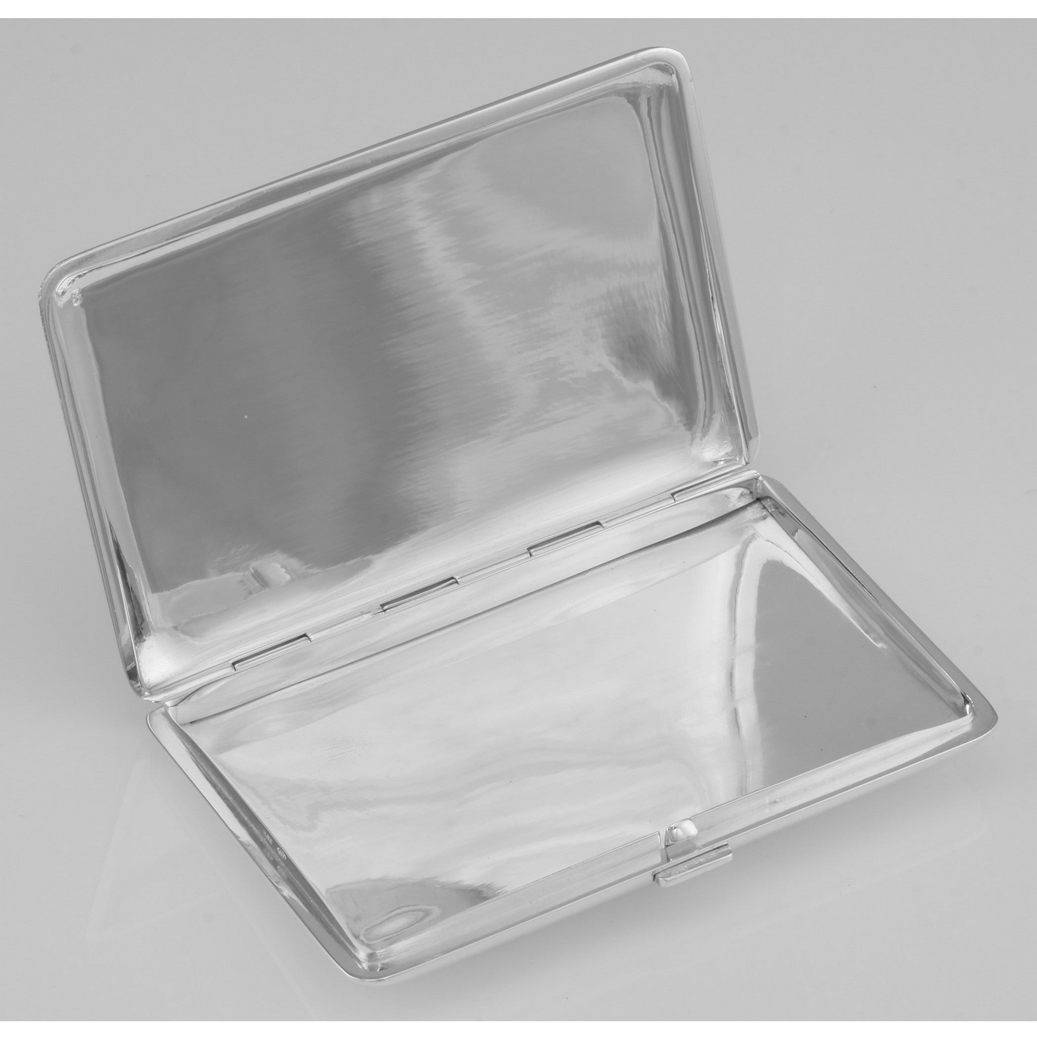 Detail view of LAST ONE - ONLY 1 IN STOCK - Fine Italian Made Business Card Case w/ Push Button Closure highlighting design d
