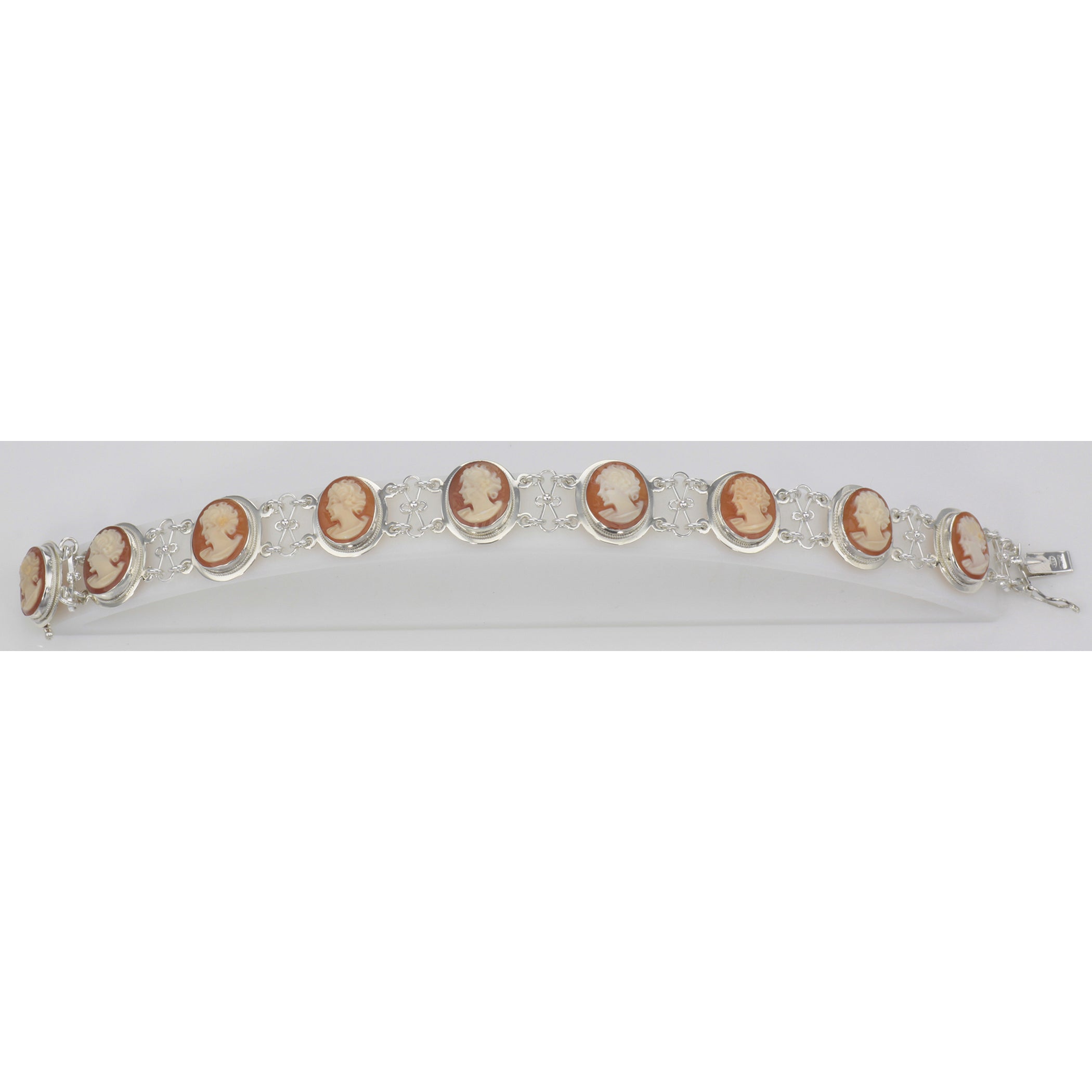 Detail view of Italian Handcarved Cameo Bracelet - Roman Style highlighting design details