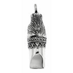 Back view of Antique Style Scottie Dog Head Whistle Pendant showing 925 sterling silver hallmark and spring ring clasp