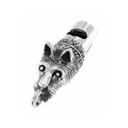 Antique style, sterling silver whistles, front view