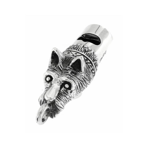 Antique style, sterling silver whistles, front view
