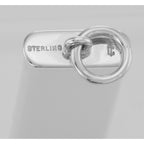Back view of Whistle Pendant - Made in USA showing 925 sterling silver hallmark and spring ring clasp