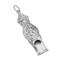 Victorian style, sterling silver whistles, front view