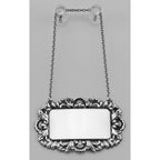 Detail view of Blank Engravable Liquor Decanter Label / Tag w/ Victorian Border highlighting design details
