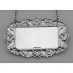 Back view of Whiskey Liquor Decanter Label / Tag showing 925 sterling silver hallmark