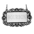 Sterling silver liquor decanter tags, front view