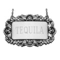 Sterling silver liquor decanter tags, front view