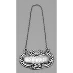 Back view of Scotch Liquor Decanter Label / Tag showing 925 sterling silver hallmark