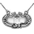 Sterling silver liquor decanter tags, front view