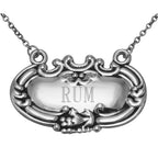 Sterling silver liquor decanter tags, front view
