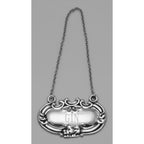 Back view of Gin Liquor Decanter Label / Tag showing 925 sterling silver hallmark