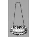 Back view of Bourbon Liquor Decanter Label / Tag showing 925 sterling silver hallmark