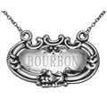 Sterling silver liquor decanter tags, front view