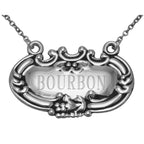 Sterling silver liquor decanter tags, front view