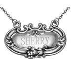 Sterling silver liquor decanter tags, front view