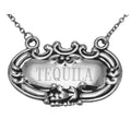 Sterling silver liquor decanter tags, front view