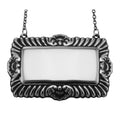 Sterling silver liquor decanter tags, front view