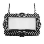 Sterling silver liquor decanter tags, front view